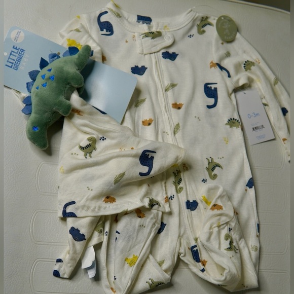 little dreamer Other - Dinosaur Print Baby Onesie and Hat Set